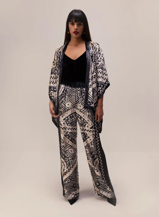 Nikita black and white kimono top and pants