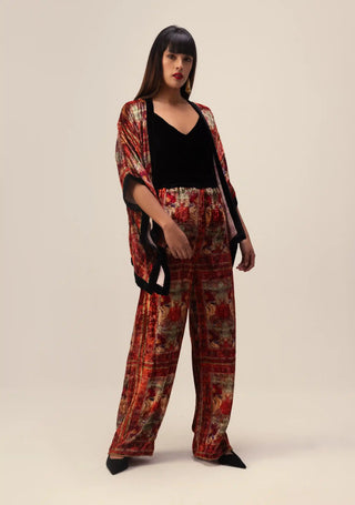 Amaya red kimono top and pants