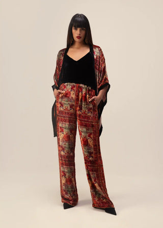 Amaya red kimono top and pants