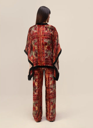 Amaya red kimono top and pants