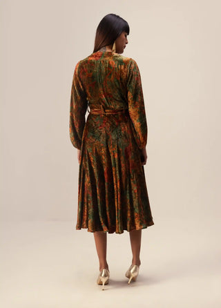 Nargis green wrap dress