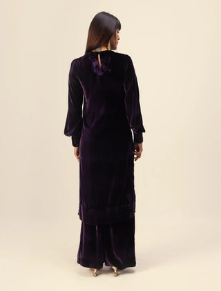 Deep purple long tunic and pants