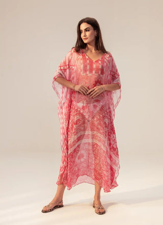 Aisha pink printed kaftan