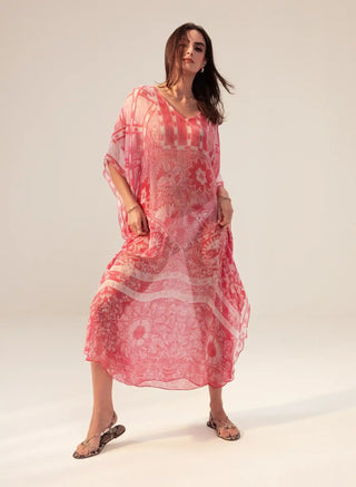 Aisha pink printed kaftan