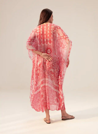 Aisha pink printed kaftan