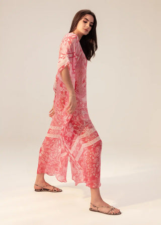 Aisha pink printed kaftan