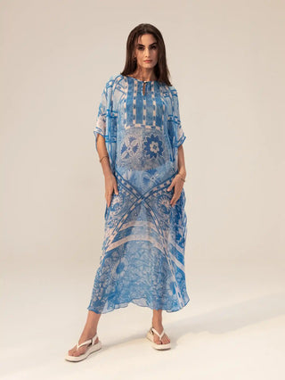 Aisha blue printed kaftan