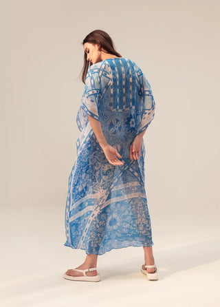 Aisha blue printed kaftan