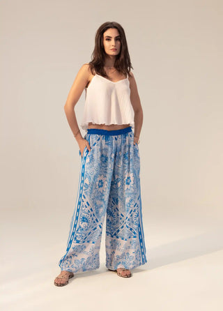 Aisha blue printed lounge pants