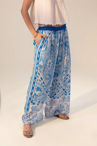 Aisha blue printed lounge pants