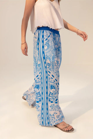 Aisha blue printed lounge pants