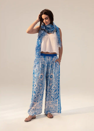 Aisha blue printed lounge pants