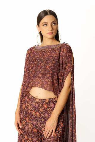 Adha purple cape and palazzo set