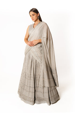 Nadia silver gray lehenga set