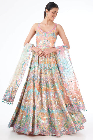 Nadia multicolor anarkali set