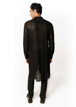 Black fully sequins kurta and pants