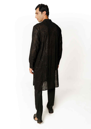 Black fully sequins kurta and pants