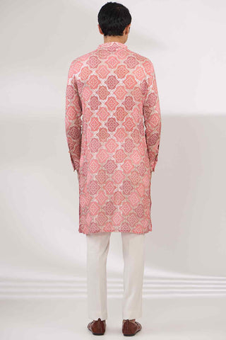 Pink bandhani kurta and pants