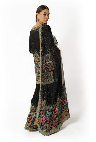 Ayat black resham kurta and sharara set