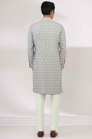 Gray georgette kurta and pants