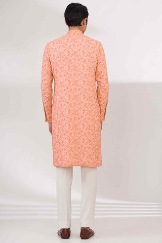 Peach sequin kurta and pants