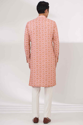 Pink georgette kurta and pants