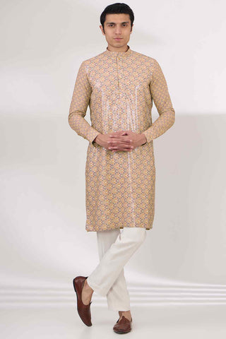 Yellow sequins kurta and pants