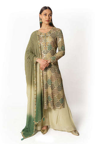 Ayat multi green kurta and palazzo set