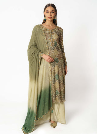 Ayat multi green kurta and palazzo set