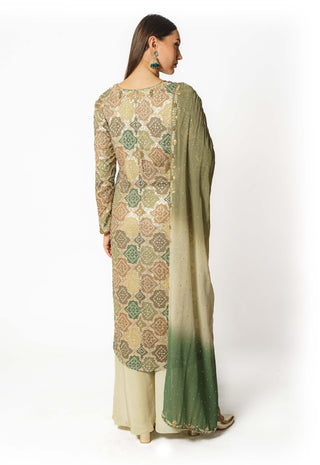 Ayat multi green kurta and palazzo set