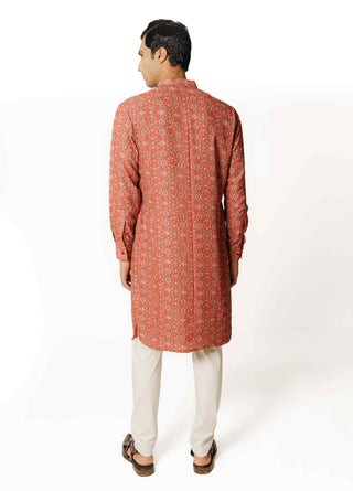 Red sequins kurta and pants