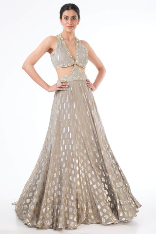 Adha georgette gray gown