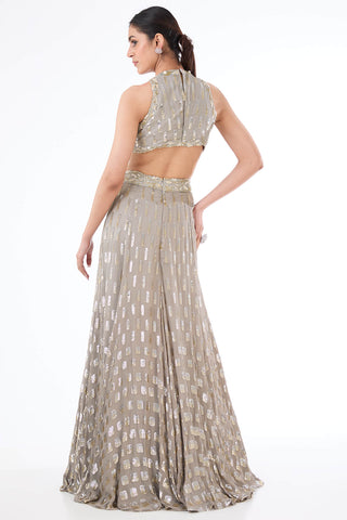 Adha georgette gray gown