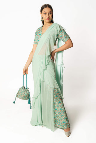 Sairaa aqua saree set