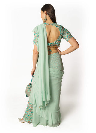 Sairaa aqua saree set