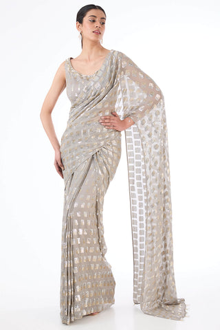 Sairaa gray saree and blouse