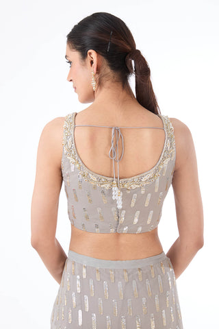 Sairaa gray saree and blouse