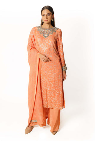 Ayat peach kurta set