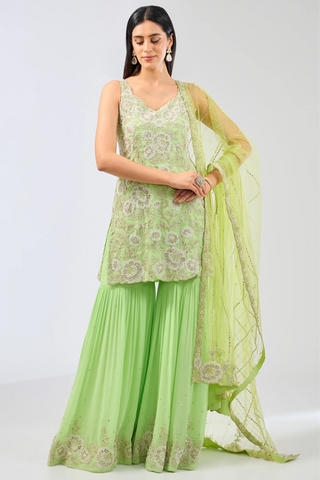 Green kurta gharara and dupatta