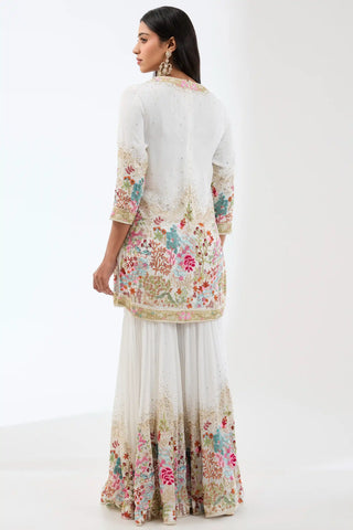 Ayat embroidered ivory kurta and sharara set