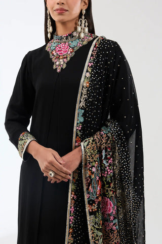 Ayat black long georgette kurta set