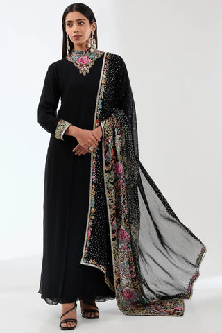 Ayat black long georgette kurta set