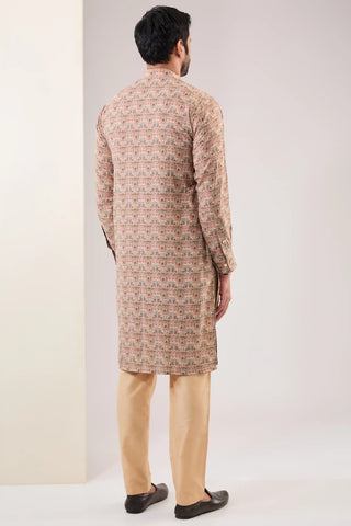 Pale peach georgette kurta and pants