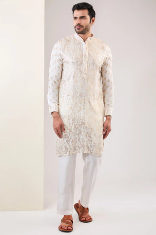 Off-white sequin kurta and pants