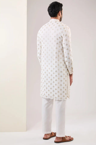 Off-white sequin kurta and pants