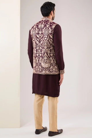 Ox blood georgette bandi and kurta set