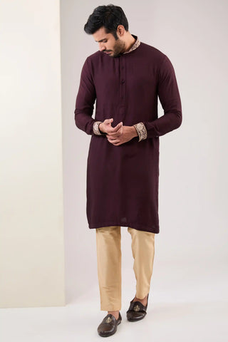 Ox blood georgette bandi and kurta set