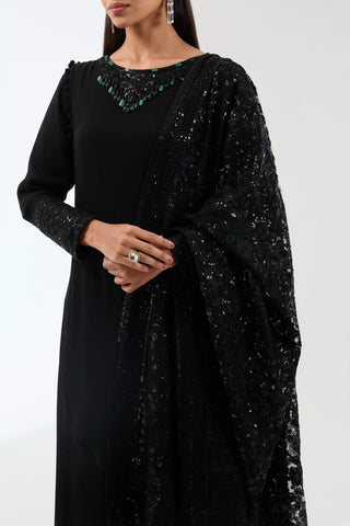 Ayat embroidered black kurta set