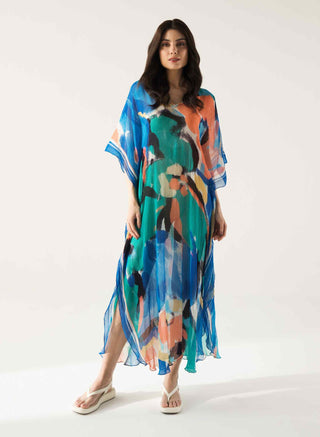 Mira blue turquoise kaftan