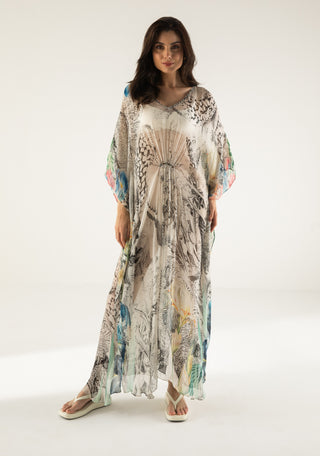 Off white & black advika kaftan